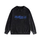 Purple Brand Distressed Sweatshirt Retro Vintage Crew Neck Sweater