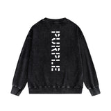 Purple Brand Distressed Sweatshirt Retro Vintage Crew Neck Sweater