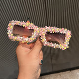 Trendy punk glasses flower decoration