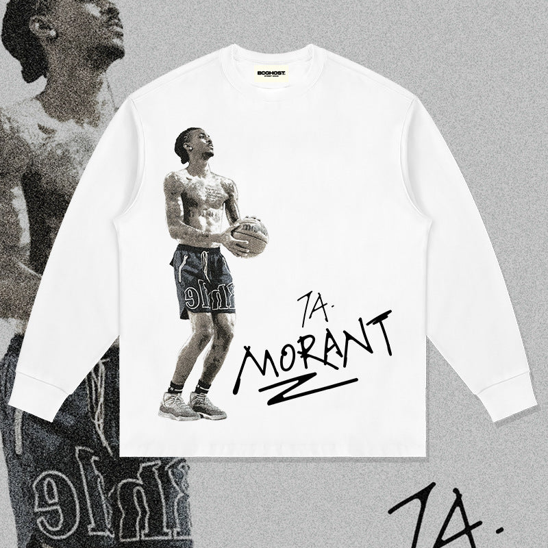 Nba Long Sleeve Shirt Autumn and Winter Long Sleeve T-shirt Loose Men's and Women's Cotton