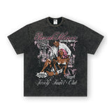 Vintage T-shirts American Vintage Print Short Sleeve T-Shirt Autumn