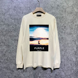 Purple Brand Long Sleeve T-Shirt Fashion Loose Long Sleeve Top