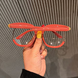 Trendy punk glasses diamond anti-blue light