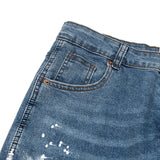 Gallery Dept Jeans handmade ink splashing splicing contrasting color micro-pull denim trousers