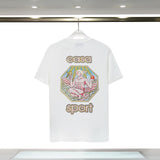 Casablanca T Shirts Painted Rabbit Print Cotton Tee