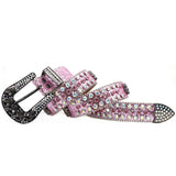 Hip-hop punk rhinestone belt skull y2k wide belt