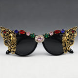 Trendy Punk Glasses Vintage Diamond Set
