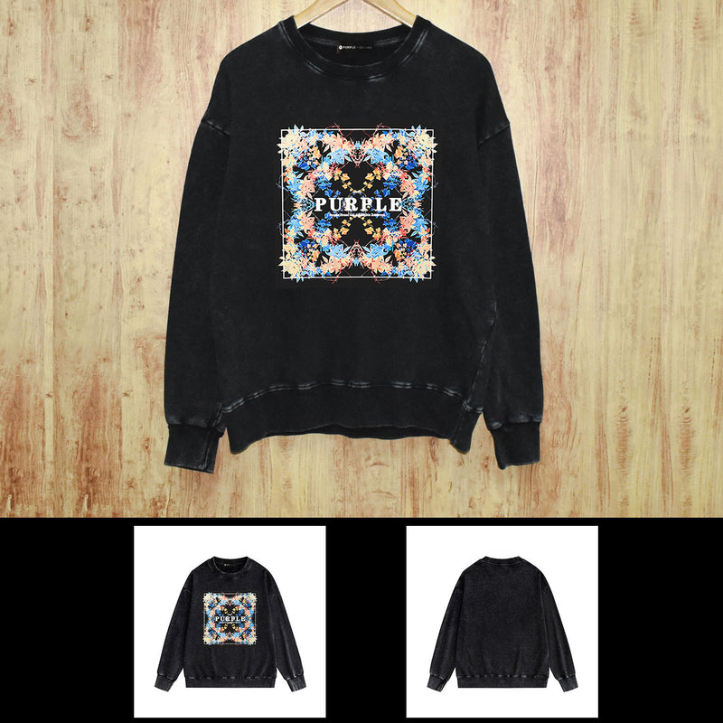 Purple Brand Distressed Sweatshirt Retro Vintage Crew Neck Sweater