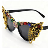 Trendy Punk Glasses Vintage Diamond Set