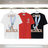 Casablanca T Shirts Cartoon Rabbit Print Loose Tee