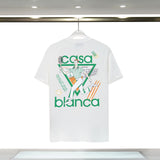 Casablanca T Shirts Loose Short Sleeve Play Tennis Print T-Shirt