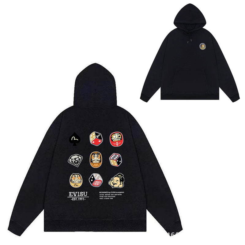 Evisu Hoodie print men and women
