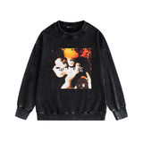 Purple Brand Distressed Sweatshirt Retro Vintage Crew Neck Sweater