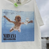 Men Vintage T-Shirts Vintage Pool Dollar Baby Print Short Sleeve Nirvana Band