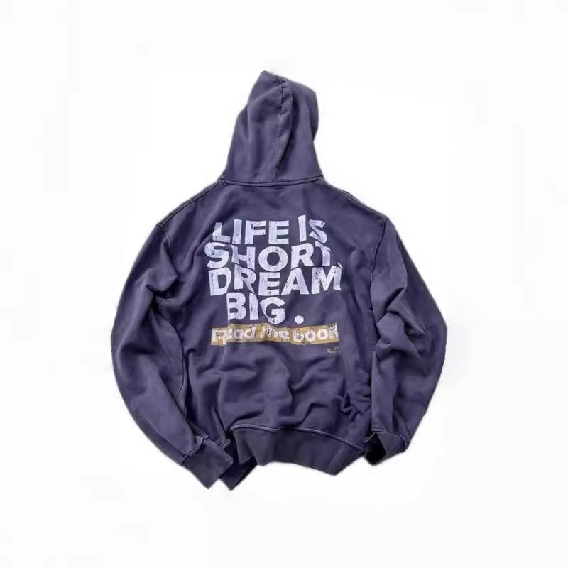 Mens Vintage T-Shirts vintage hooded sweater hip hop vintage wash hoodie