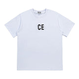 C.e t shirts letter printing round neck pullover short sleeve men and women