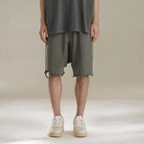 MIJKO Mens Shorts Knife Cut Cotton Shorts