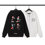 CHH Chrome Heart Hoodie Couple Villain Skull Cardigan Hooded Sweater Men