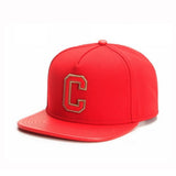 Trendy flat brimmed hat letterc adjustable