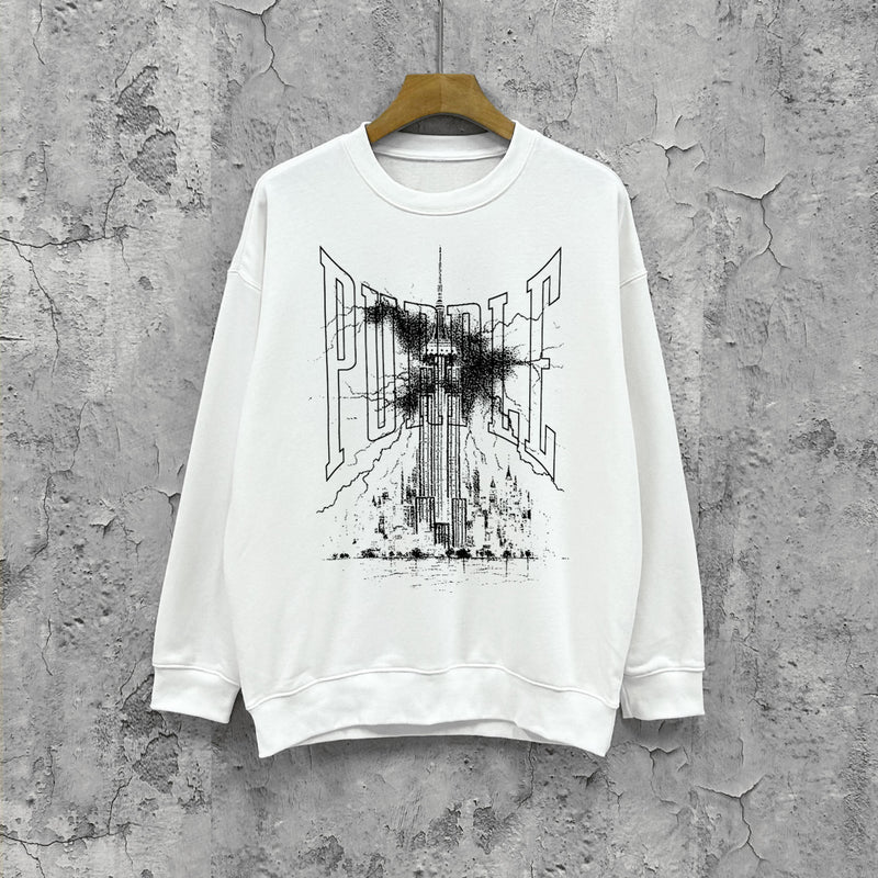 Purple Brand Sweatshirt Loose Crew Neck Sweater