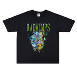Rock Star T Shirt Radwimps Rock Band Printing Pure Cotton Loose T-shirt Men's and Women's Fashion Short Sleeve