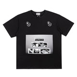 C.e t shirts character pattern letter printing round neck pullover short sleeves