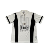 Rhude T Shirt Cross-border European and American trendy brand RHUDE badge letter half zipper mesh lapel short-sleeved T-shirt men's and women's high street polo shirt