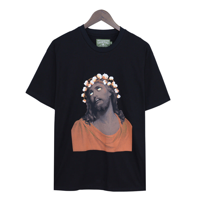 Denim Tears T Shirts Kapok Vintage Portrait Short Sleeve T-shirt