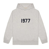 Fog Essentials Hoodie Flocking Logo '1977'kua Loose Fleece Sweater