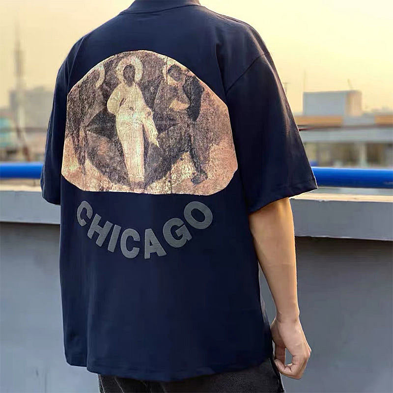 Jesus Is King Sweatshirt Street Casual Fashion Brand Men's Short-Sleeved T-shirt Kanye Loose T-shirt