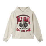 Men Vintage T-Shirts Saint Michael Vintage Sports Hooded Sweater Set Washing Water