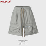 MIJKO Men Shorts Casual multi-pocket neutral shorts