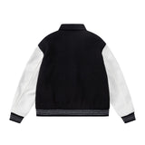 Amiri Jacket Autumn/Winter AMI Bone Towel Embroidered Lapel Baseball Jacket Men's and Women's