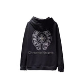 CHH Chrome Heart Hoodie CH Crow Hot Diamond Hand Button Casual Hooded Sweater