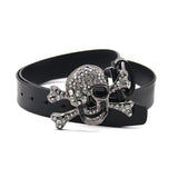 Hip-hop punk rhinestone belt rhinestone big skull