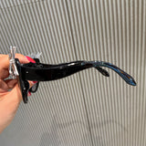 Trendy punk glasses large frame retro