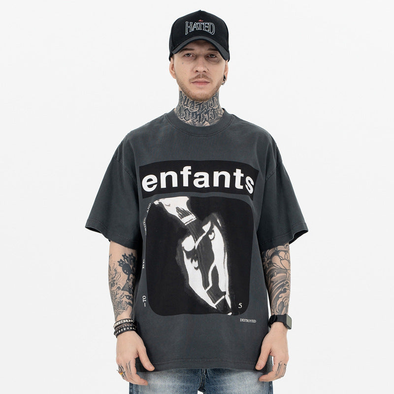ERD T Shirts Spring and Summer Print Short Sleeve T-shirt for Men and Women