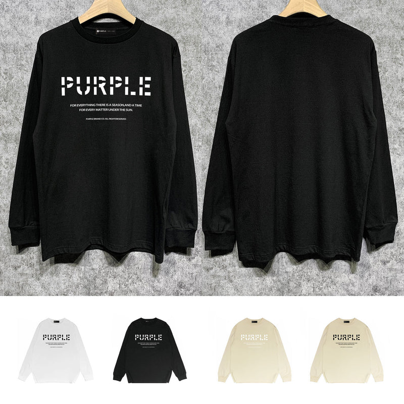 Purple Brand Long Sleeve T-Shirt Fashion Loose Long Sleeve Top