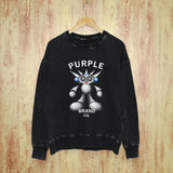 Purple Brand Distressed Sweatshirt Retro Vintage Crew Neck Sweater