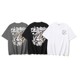 Off White T Shirts OW Dragon Letter Pattern Crew Neck Pullover Short Sleeves