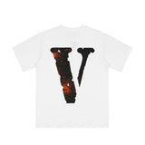 Vlone T Shirts Letter Teenagers Ordinary Loose Large Half Sleeve T-shirt