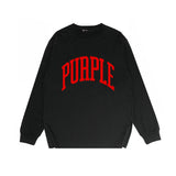 Purple Brand Long Sleeve T-Shirt Fashion Loose Long Sleeve Top