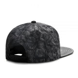 Trendy flat brimmed hat metal inlay
