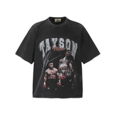Men Vintage T-Shirts Saint "Mike Tyson" Boxing Champion Washed Distressed T-Shirts