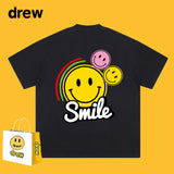 Drew T Shirts Short Sleeve T-shirt Smiley Face Letter Print