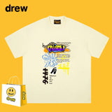 Drew T Shirts Short Sleeve Graffiti Printing