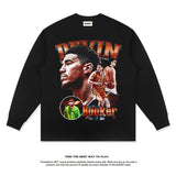 Nba Long Sleeved Shirt Autumn and Winter Long Sleeve T-shirt Washed Old Fashion Brand