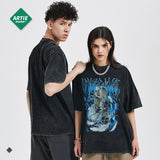 Jesus Is King T Shirt Artie Men's Clothing High Street Fashion Brand Vintage Print Men's Short-Sleeved T-shirt Dark Wash