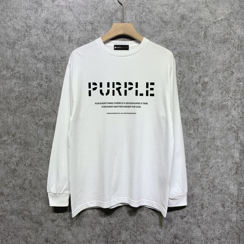 Purple Brand Long Sleeve T-Shirt Fashion Loose Long Sleeve Top