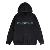 Purple Brand Distressed Hoodie Fashion Old Loose Hooded Sweater